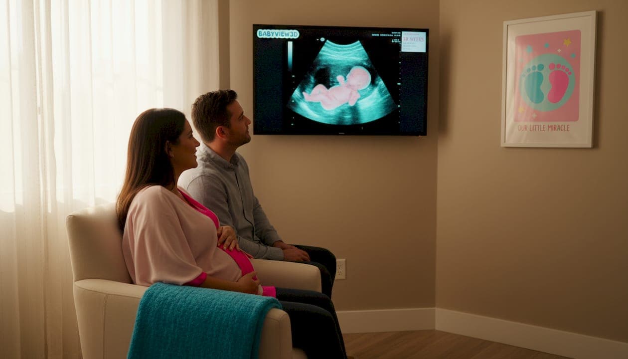 Step by step 3D ultrasound process for expectant parents